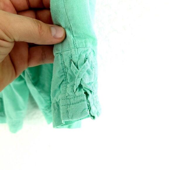 Coral Bay‎ Linen Rayon Green Medium Shorts High Rise 30/8 - Picture 2 of 6